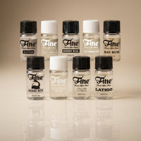 All nine Fine aftershave sample vials